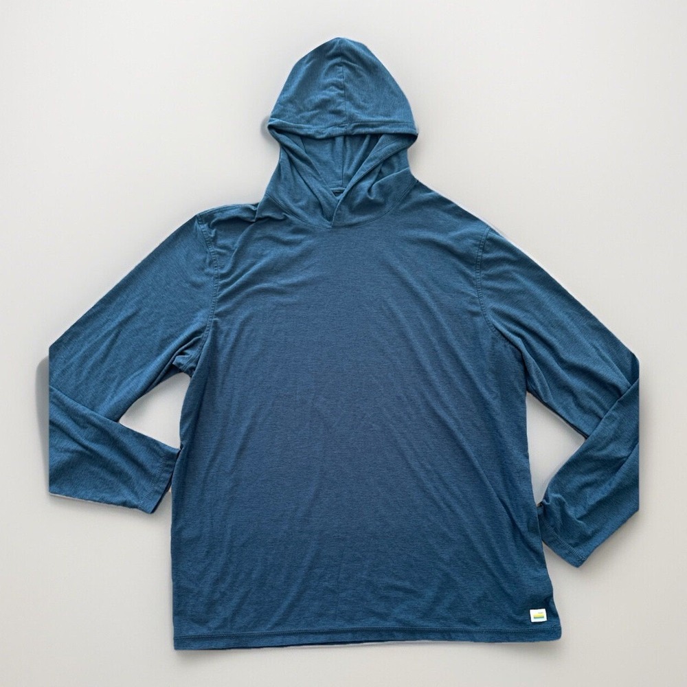 Vuori Men's Lightweight Blue Hoodie Long Sleeve Pullover